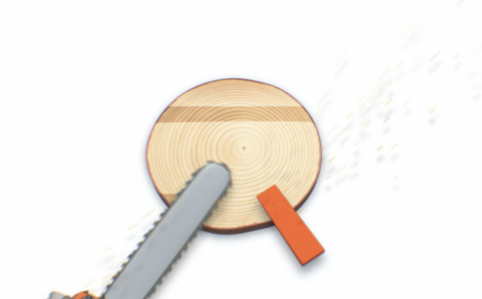 Illustration showing how the saw corner is sawn off to make the tree fall